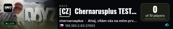 [CZ]  Chernarusplus TEST [ PVE ] live status badge