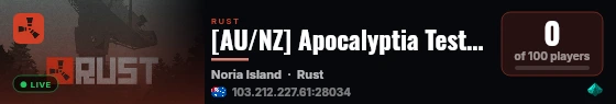 [AU/NZ] Apocalyptia Testing Server live status badge