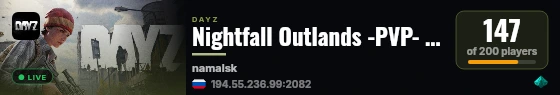 Nightfall Outlands -PVP- -HC- -NIGHT+- -NO SAFEZONE- live status badge