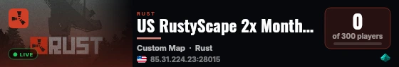 US RustyScape 2x Monthly Main | No BP Wipes | Noob Friendly live status badge