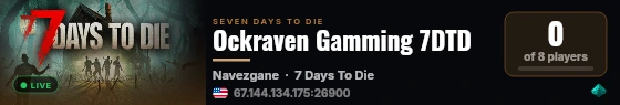 Ockraven Gamming 7DTD live status badge