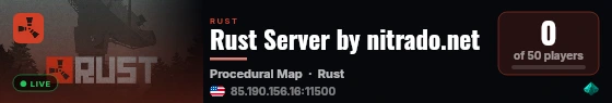 Rust Server by nitrado.net live status badge