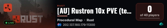 [AU] Rustron 10x PVE (testing) live status badge