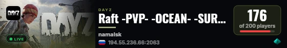 Raft -PVP- -OCEAN- -SURVIVAL- live status badge