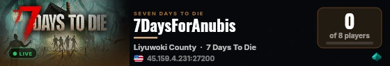7DaysForAnubis live status badge
