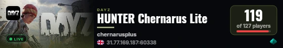 HUNTER Chernarus Lite live status badge