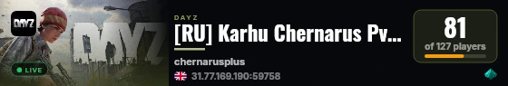 [RU] Karhu Chernarus PvP |Fish|Trader|Руда|LootX5| live status badge