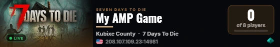 My AMP Game live status badge
