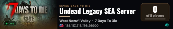 Undead Legacy SEA Server live status badge