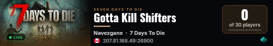 Gotta Kill Shifters live status badge