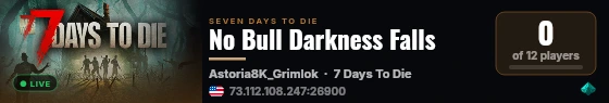 No Bull Darkness Falls live status badge