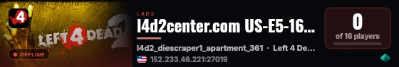 l4d2center.com US-E5-16 / ZoneMod v2.9.1b live status badge