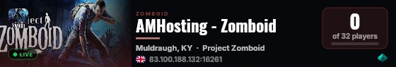 AMHosting - Zomboid live status badge