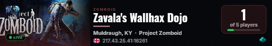 Zavala's Wallhax Dojo live status badge