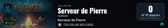 Serveur de Pierre live status badge