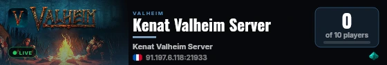 Kenat Valheim Server live status badge