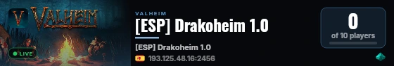 [ESP] Drakoheim 1.0 live status badge