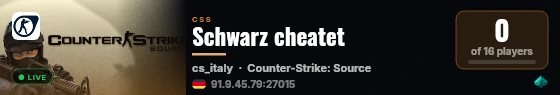 Schwarz cheatet live status badge