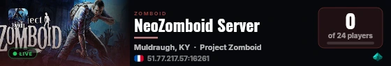 NeoZomboid Server live status badge