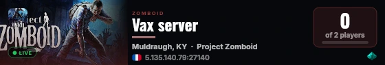 Vax server live status badge