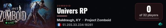 Univers RP live status badge