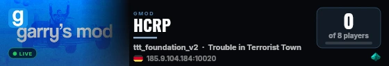 HCRP live status badge