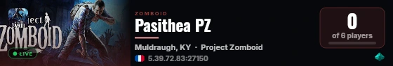 Pasithea PZ live status badge