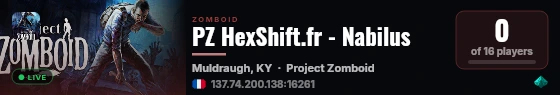 PZ HexShift.fr - Nabilus live status badge
