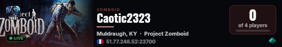 Caotic2323 live status badge