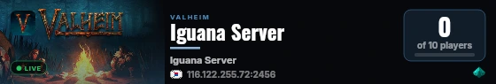 Iguana Server live status badge