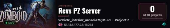 Revs PZ Server live status badge