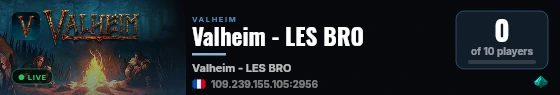 Valheim - LES BRO live status badge