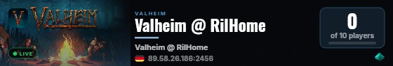 Valheim @ RilHome live status badge