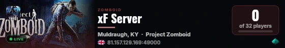xF Server live status badge
