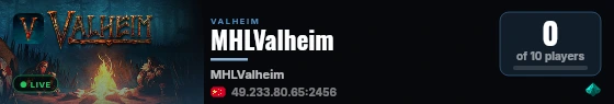 MHLValheim live status badge