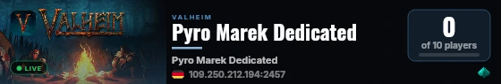 Pyro Marek Dedicated live status badge