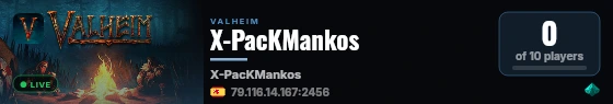 X-PacKMankos live status badge