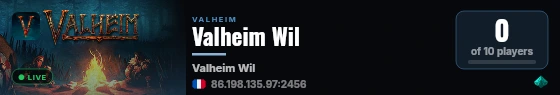 Valheim Wil live status badge