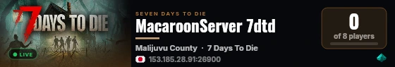 MacaroonServer 7dtd live status badge