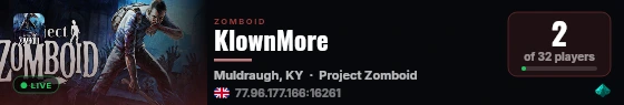 KlownMore live status badge