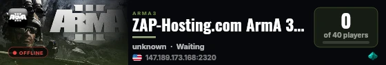 ZAP-Hosting.com ArmA 3 Serverhosting - If you want more power live status badge