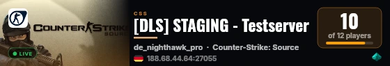 [DLS] STAGING - Testserver live status badge