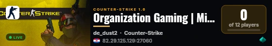 Organization Gaming | Mix#2 [ZG] live status badge