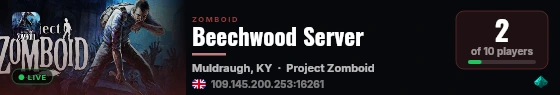 Beechwood Server live status badge