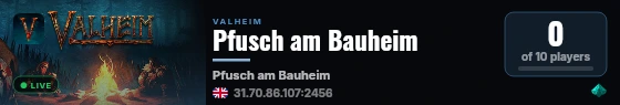 Pfusch am Bauheim live status badge