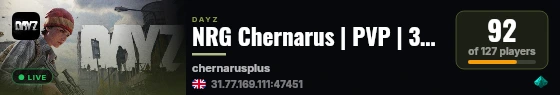 NRG Chernarus | PVP | 3PP | 6 MAX PARTY | WIPE 12.09 live status badge