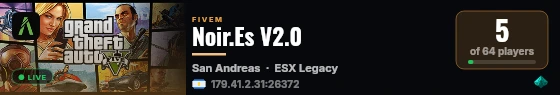 Noir.Es V2.0 live status badge