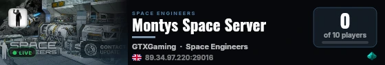 Montys Space Server live status badge