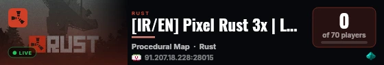 [IR/EN] Pixel Rust 3x | Loot+ | Clans | TP | Kits live status badge