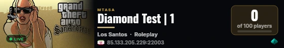 Diamond Test | 1 live status badge